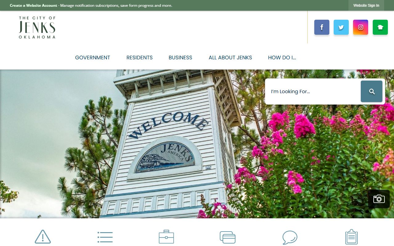 City of Jenks website for local government resources and probate court reference