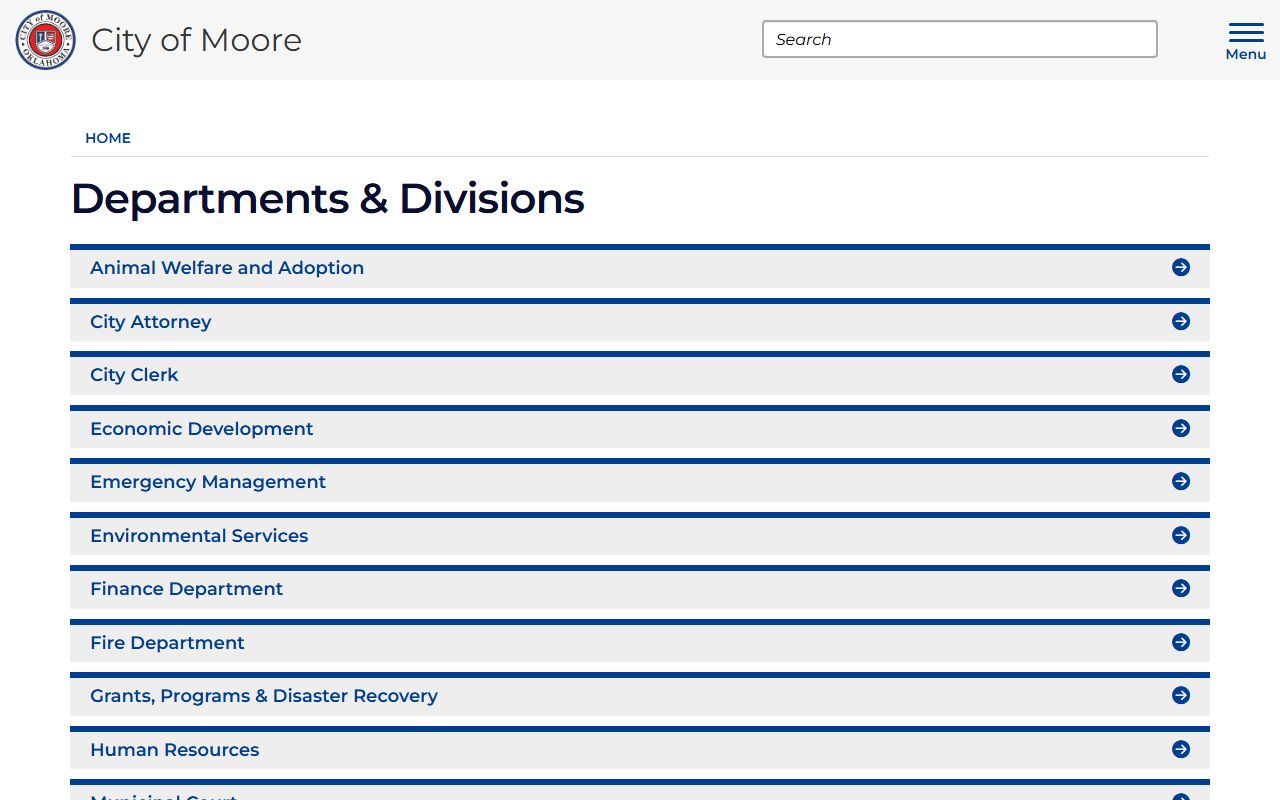 Moore Oklahoma city departments and court resources