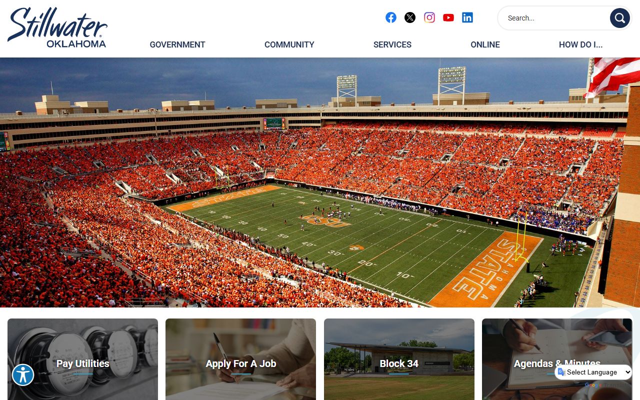 Stillwater Municipal Court page showing it handles traffic and misdemeanor cases only