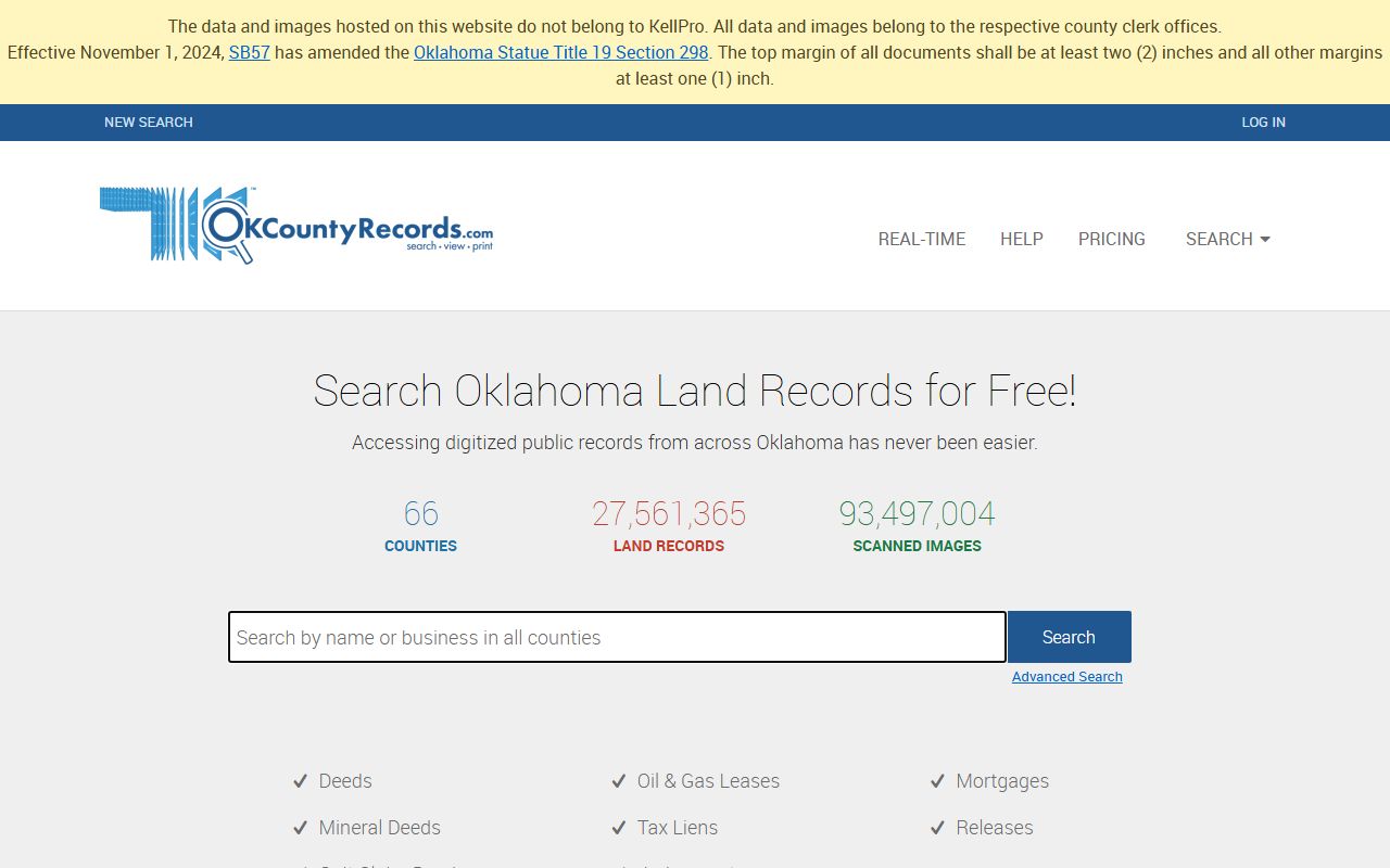 Caddo County Probate Court Records portal for court and estate case searches