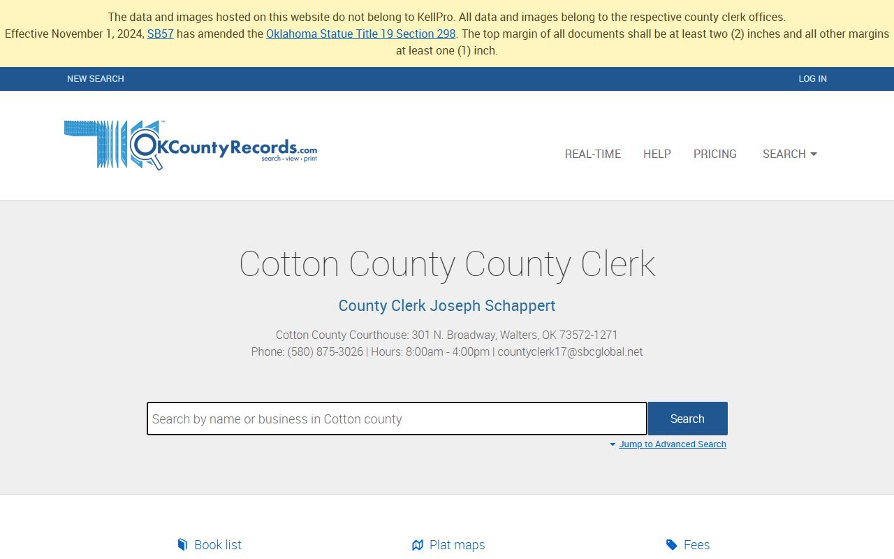 Cotton County probate court records