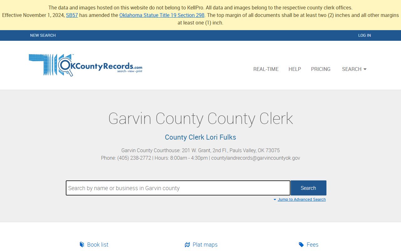 Garvin County probate court records