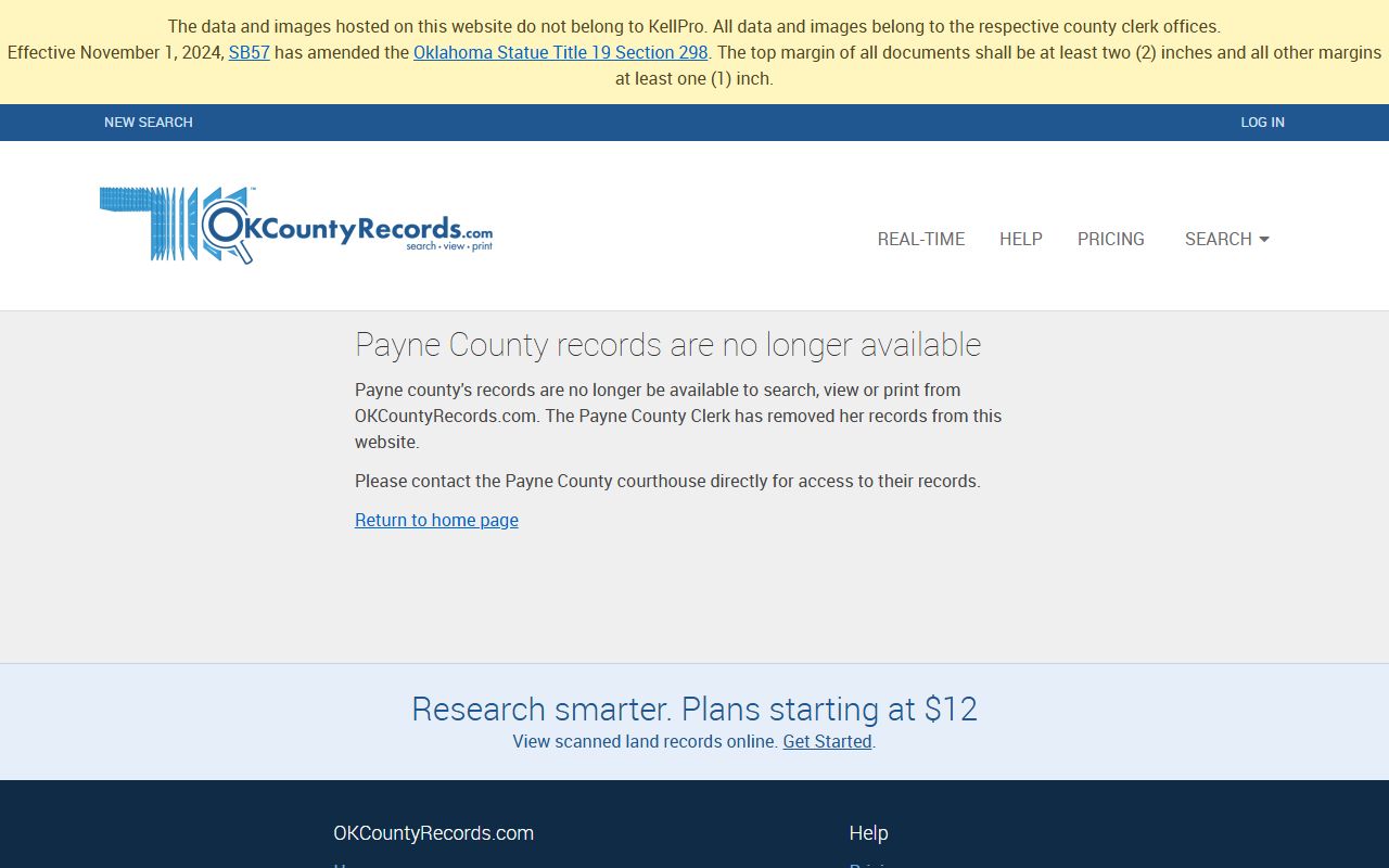 Payne County probate court records search portal